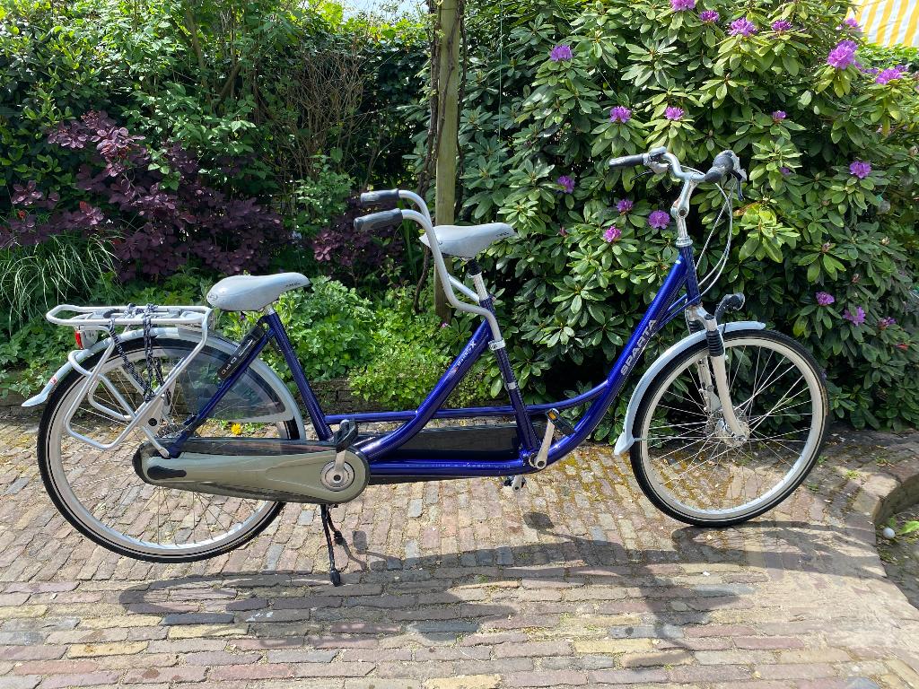 Tandem Sparta double X blauw, Fietsen en Brommers, Fietsen | Tandems, Minder dan 10 versnellingen, Sparta, Gebruikt, Vering