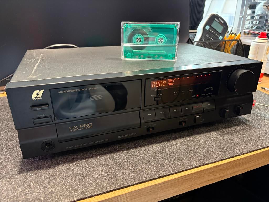 Sansui D-X301i HX-PRO-cassettedeck (capstan draait niet), Ophalen of Verzenden, Enkel, Overige merken, Tiptoetsen