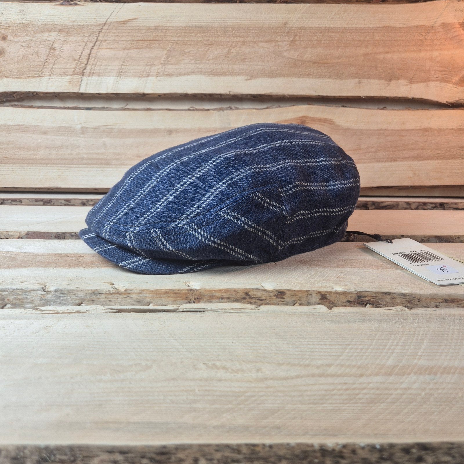Stetson Bandera Stripes Linnen Flatcap - Navy Blue - Maat 56, Stetson, Nieuw, Ophalen of Verzenden, Pet