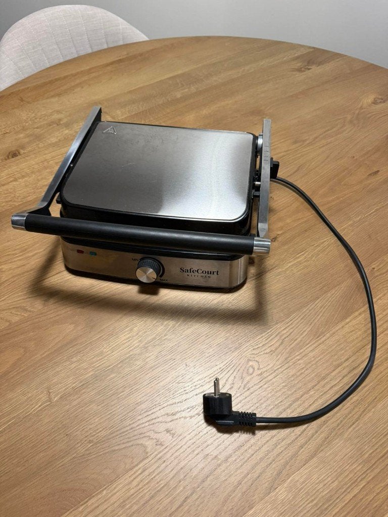 Contactgrill / Tosti-ijzer – Safecourt Kitchen CG200 – ZGAN, Ophalen, Uitneembare platen, Zo goed als nieuw