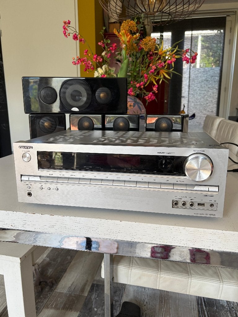 Onkyo Receiver TX-NR535 met speakers en woofer, Ophalen, Gebruikt, 120 watt of meer, Onkyo