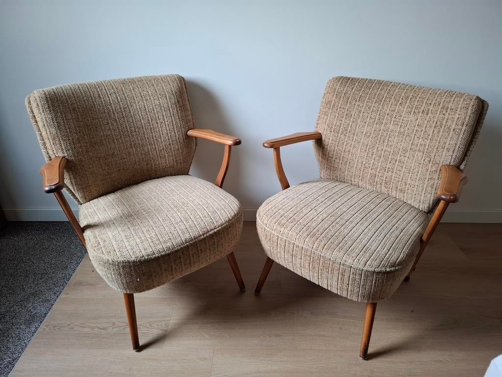 2 vintage cocktailstoeltjes club fauteuil mid century stoel, Ophalen, Vintage mid century design jaren 60 70, ..., Zo goed als nieuw