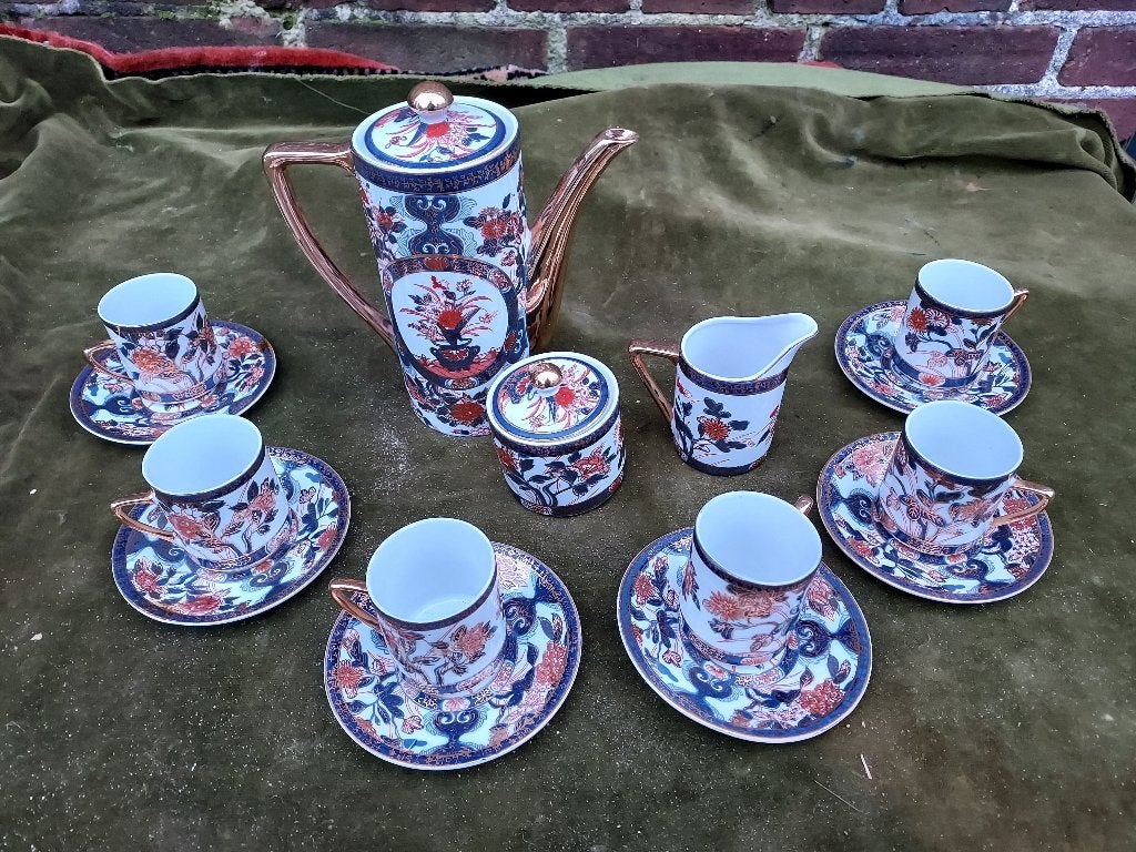Japans Imari theeservies, 9-delig., Verzenden