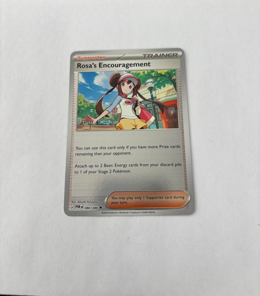 Pokemon Rosa’s encouragement 084/088 POR reverse holo, Ophalen of Verzenden, Nieuw, Losse kaart, Foil