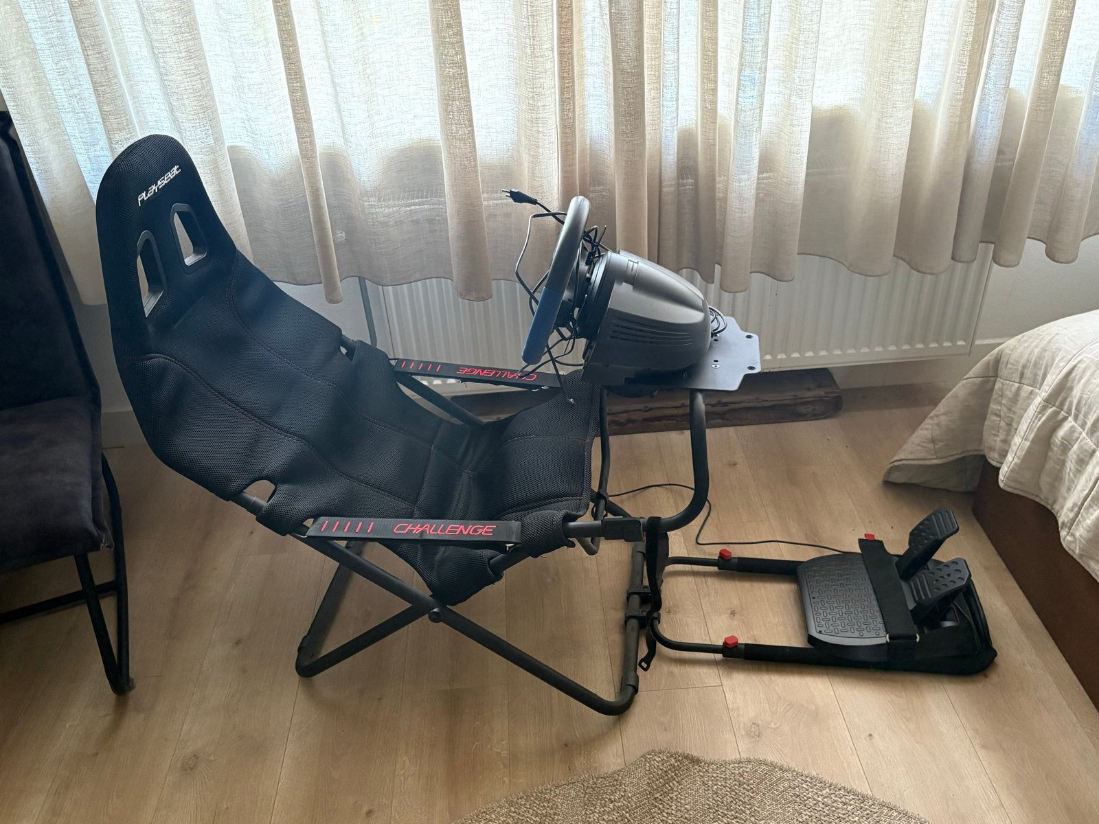 Playseat Challenge met Thrustmaster T150 racestuur en pedale, Racestoel, Gebruikt, Force feedback, Ophalen of Verzenden