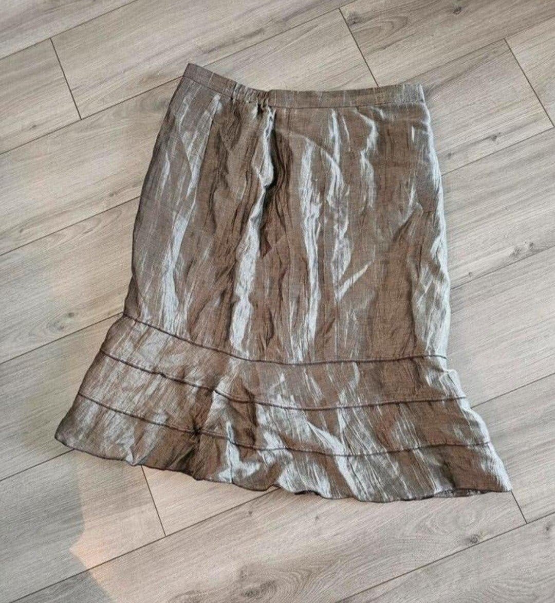 Frank Walder prachtige groen linnen mix rok mt 46 in zeer go, Ophalen of Verzenden, Zo goed als nieuw, Maat 46/48 (XL) of groter