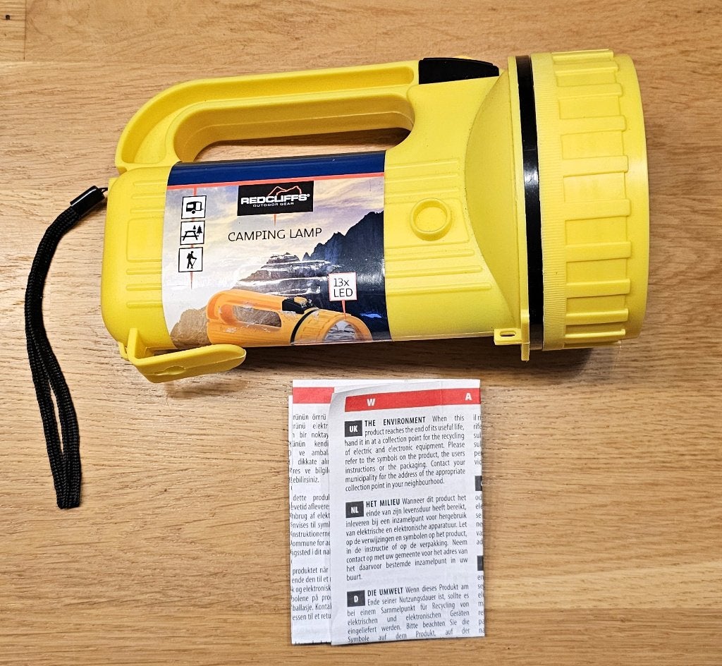 Redcliffs LED Camping Lamp – Nieuw in verpakking, 360 licht, Ophalen of Verzenden, Nieuw, Batterij