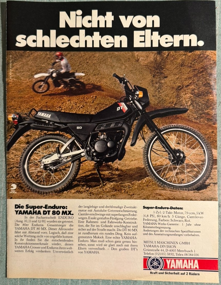 Advertentie 1982 Yamaha DT80 MX, Verzenden, Zo goed als nieuw, Motoren