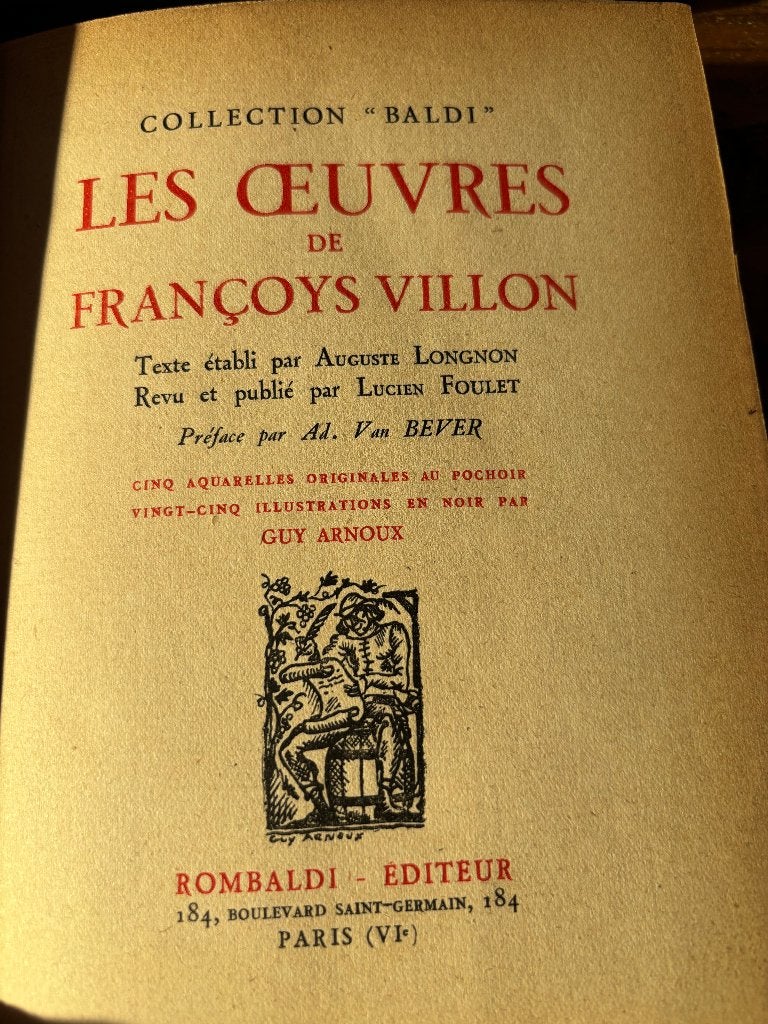 Villon, Oeuvres, Ophalen of Verzenden