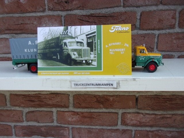 Tekno  Scania  L71  met  Huifoplegger  van  Rynart., Hobby en Vrije tijd, Modelauto's | 1:50, Ophalen of Verzenden, Nieuw, Bus of Vrachtwagen
