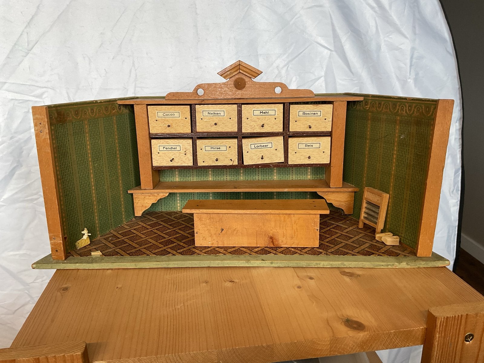 Antieke Poppenhuis Winkel met Lades - Vintage Speelgoed, Ophalen of Verzenden, Gebruikt