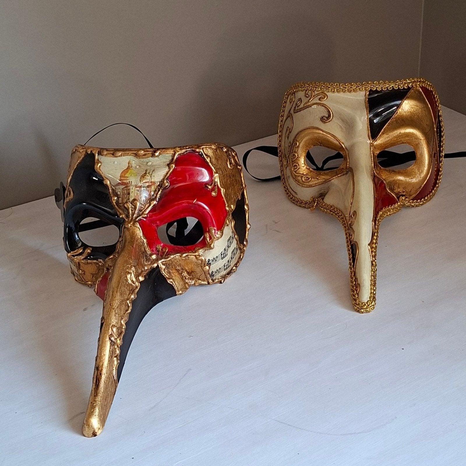 Venetiaanse maskers - Neusmaskers - Carnaval / Feest, Hobby en Vrije tijd, Feestartikelen, Ophalen, Zo goed als nieuw, Feestartikel