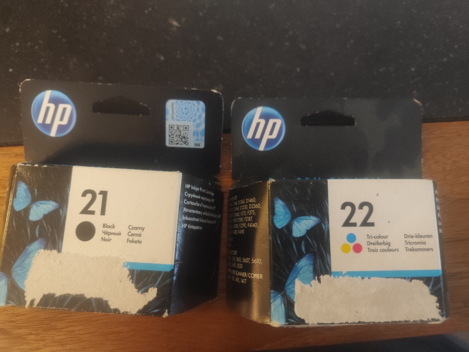 HP 21 Zwarte en HP 22 Driekleuren Inktcartridges, Ophalen of Verzenden, Nieuw, Cartridge, HP