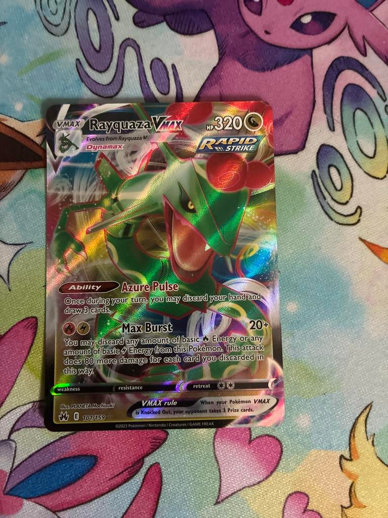 Rayquaza VMAX 101/259 Pokémon Kaart - Zo goed als nieuw, Ophalen of Verzenden, Zo goed als nieuw, Losse kaart, Foil