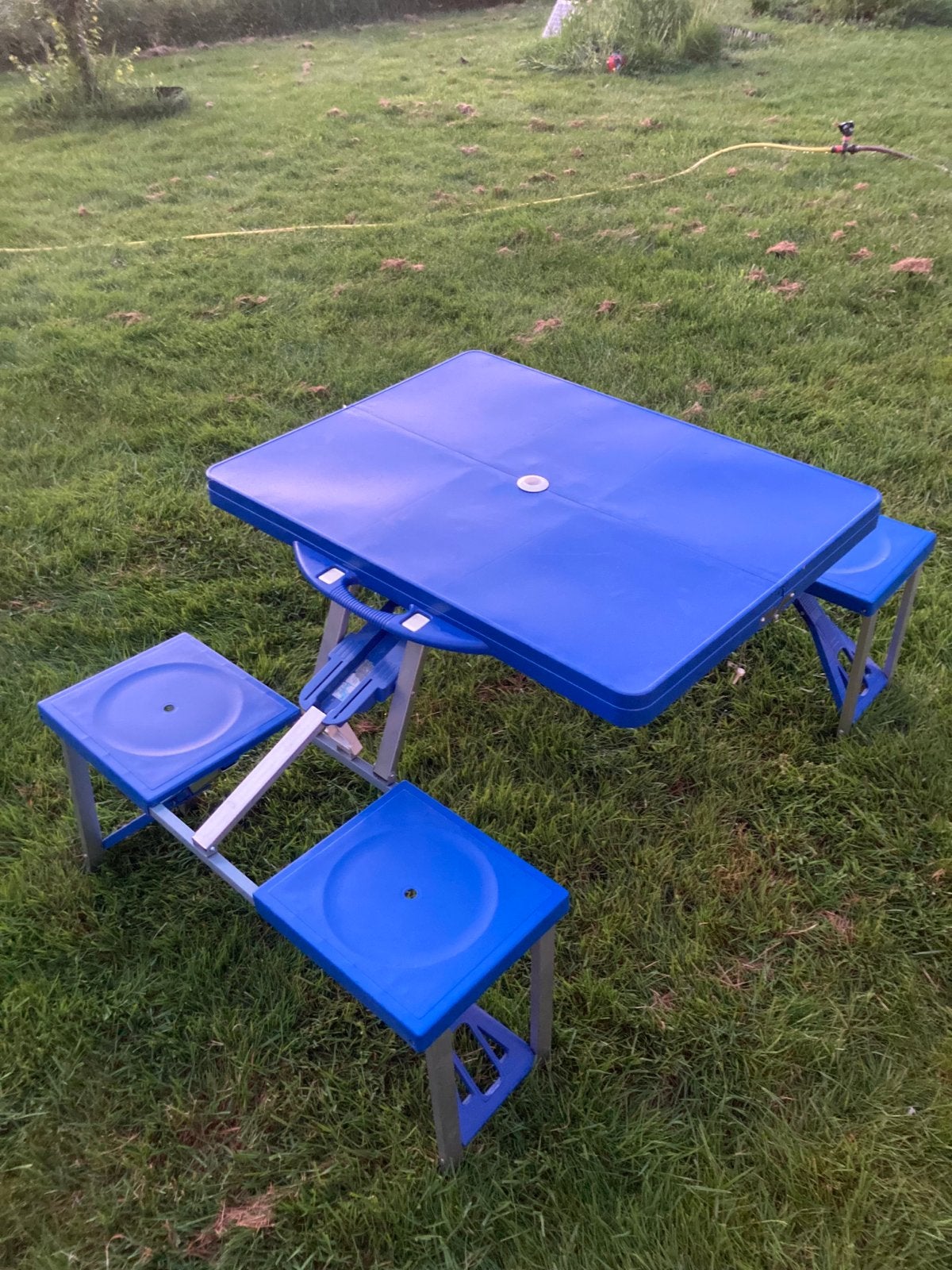 Compact opvouwbaar campingtafeltje met krukjes, Ophalen, Gebruikt, Campingtafel