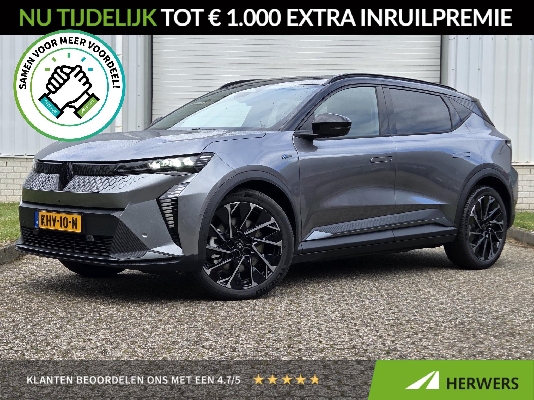 Renault Scenic E-Tech EV87 long range esprit Alpine / Garant, Automatische klimaatregeling, Leder en Stof, Origineel Nederlands