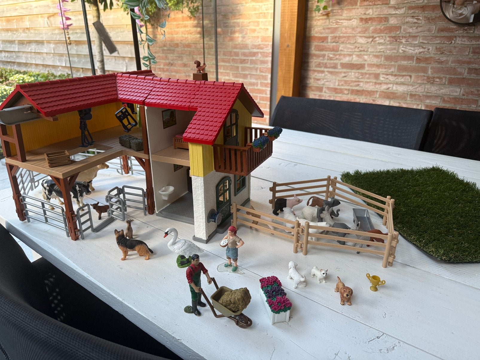 Schleich boerderij met veel dieren, Ophalen, Zo goed als nieuw, Boerderijdier, Beeldje of Figuurtje