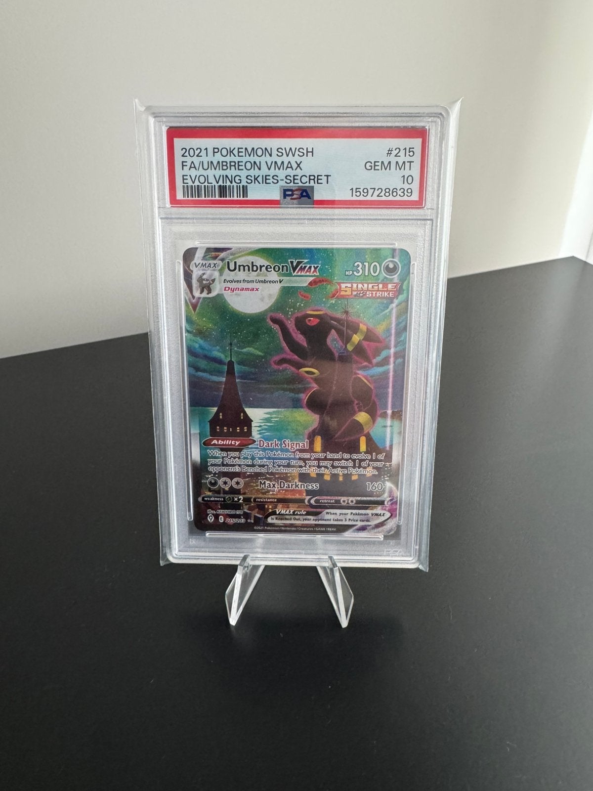 UMBREON VMAX 215 EVOLVING SKIES - PSA 10, Ophalen of Verzenden, Zo goed als nieuw