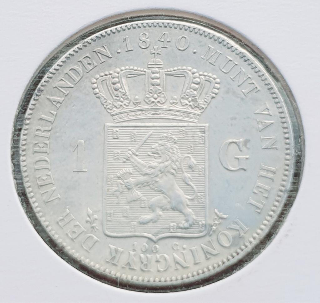 Willem 1 1840 1 Gulden 1G unc ?, 1 gulden, Zilver, Ophalen of Verzenden, Koning Willem I