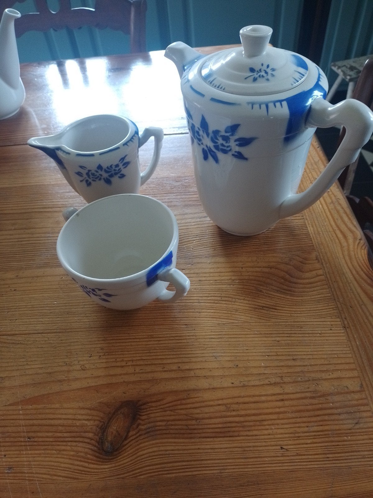 blauw wit servies, Antiek en Kunst, Ophalen