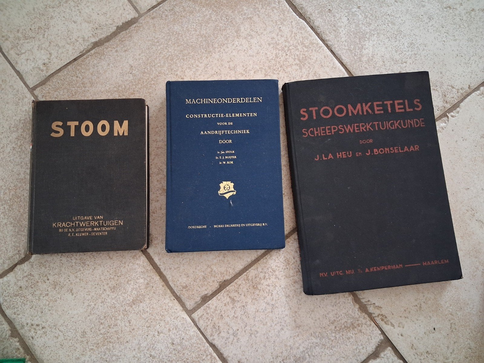 3 technische boeken: Stoom, Machineonderdelen, Stoomk, Ophalen of Verzenden, Gelezen, Werktuigbouwkunde, J. La Heu, J. Bonselaar, Jac. Stolk, T.J. Ruijter, W. Kok