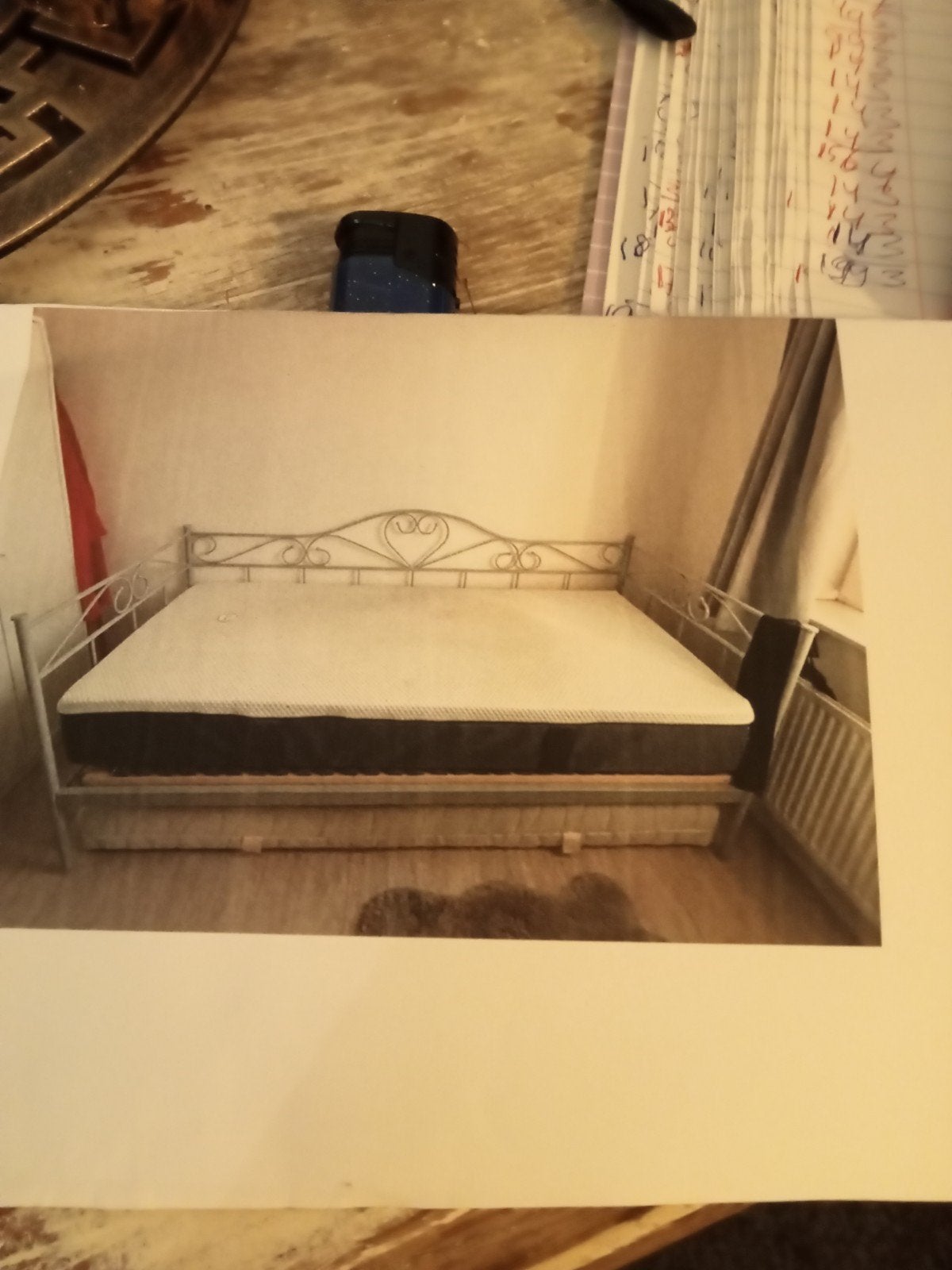 eenpersoons-bed metalen frame, Ophalen, 90 cm, Eenpersoons, Zo goed als nieuw