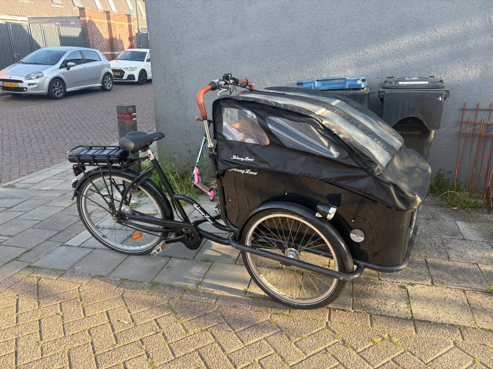 Johnny loco Bakfiets Elektrische, Ophalen, Gebruikt, Velgrem, Huif