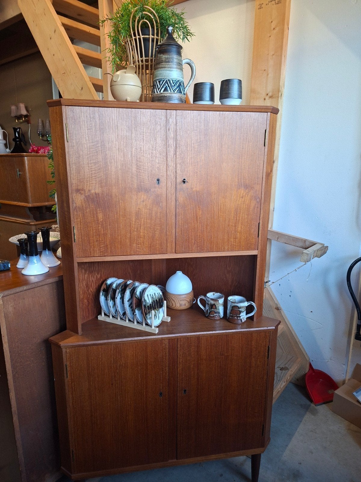 Deense Teak Hoekkast - Vintage Design, Gebruikt, 1 of 2 laden, Vintage, teak furniture, danish furniture, 100 tot 150 cm