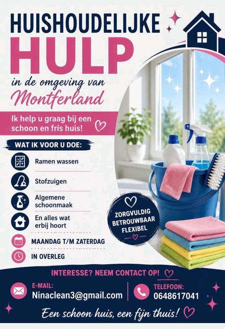 huishoudelijke hulp.., Vacatures, Vacatures | Schoonmaak en Facilitaire diensten, Vanaf 3 jaar, Overige vormen