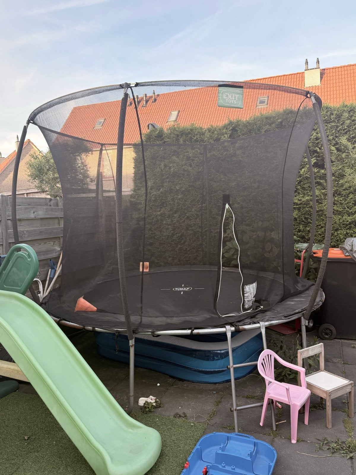 EXIT Toys Trampoline met veiligheidsnet - Gebruikt, Gebruikt, Trampoline, Ophalen of Verzenden, Trampoline