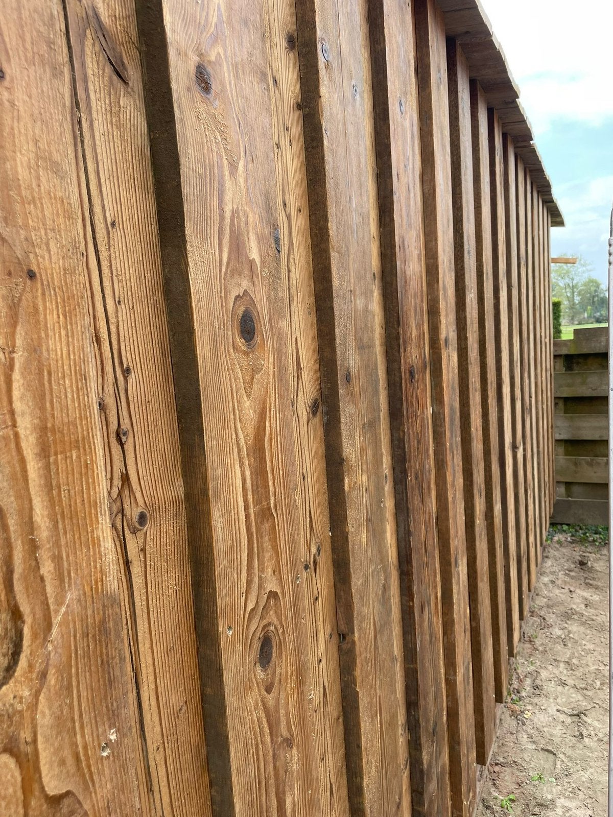 Oude planken 50 m2, Tuin en Terras, Schuttingen, Ophalen, 1 tot 2 meter, 6 meter of meer, Zo goed als nieuw