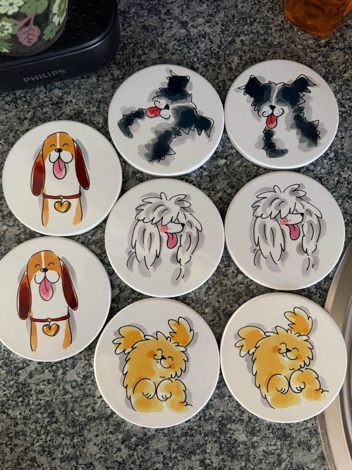 Blond onderzetters, 2 sets (vanaf 15 euro), Steen/keramiek, Glasonderzetter, Stapelbaar, Ophalen of Verzenden