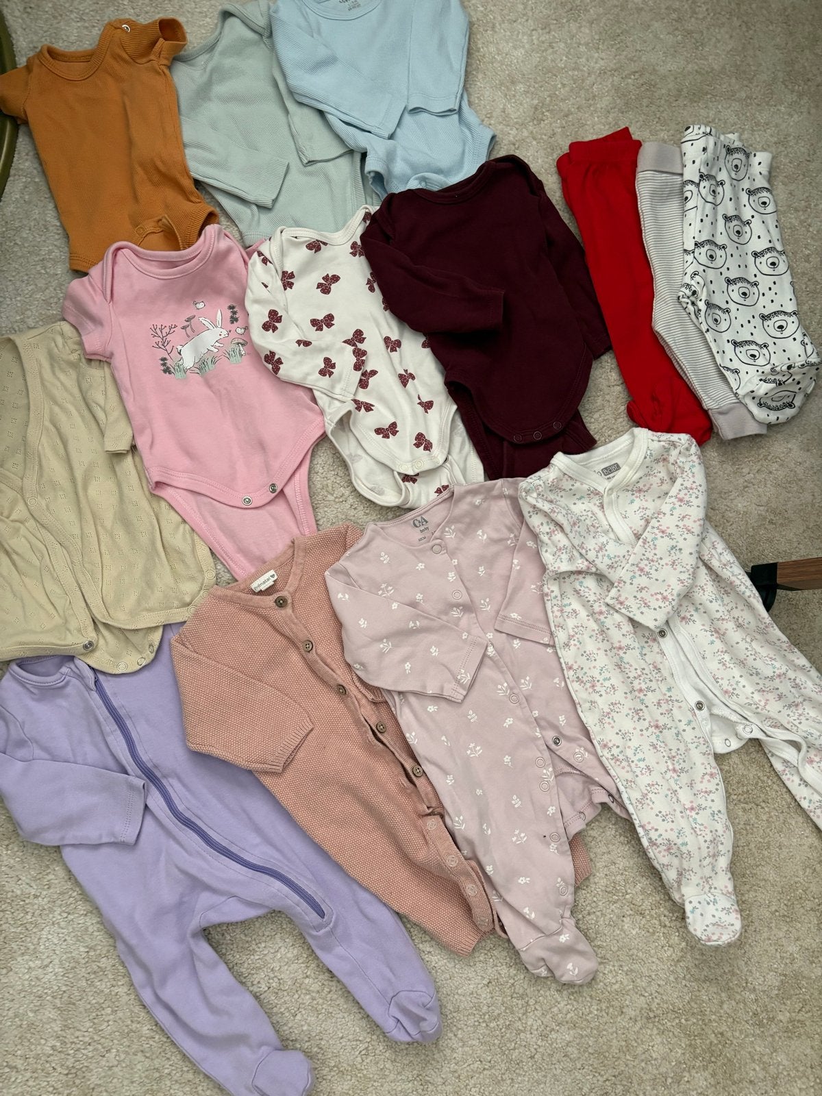 Babykleding pakket: rompertjes en pakjes (maat 56-62), Ophalen of Verzenden, Zo goed als nieuw, Meisje