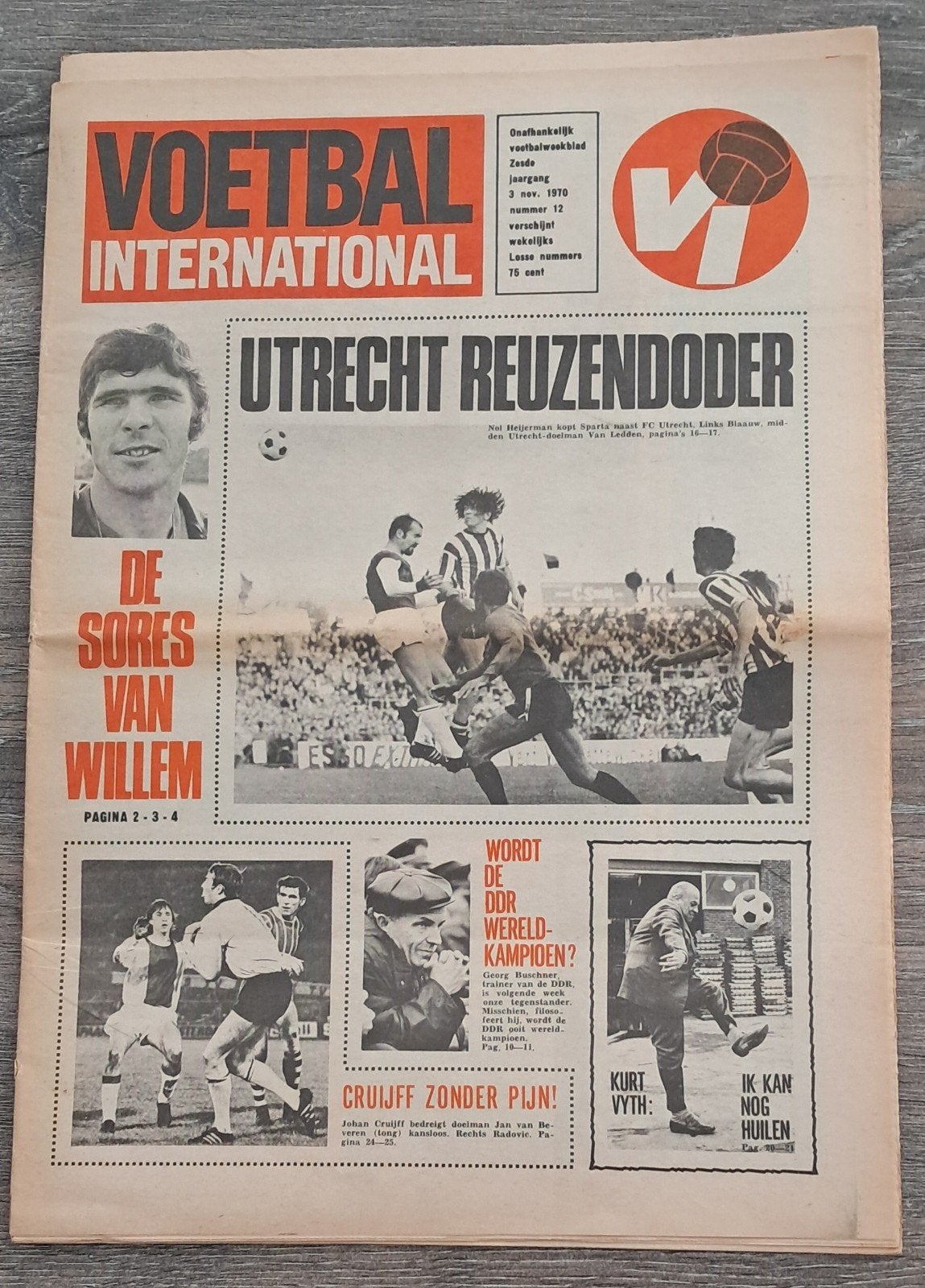 Voetbal International - 3 november 1970 - Cruijff, Ophalen of Verzenden, Ajax