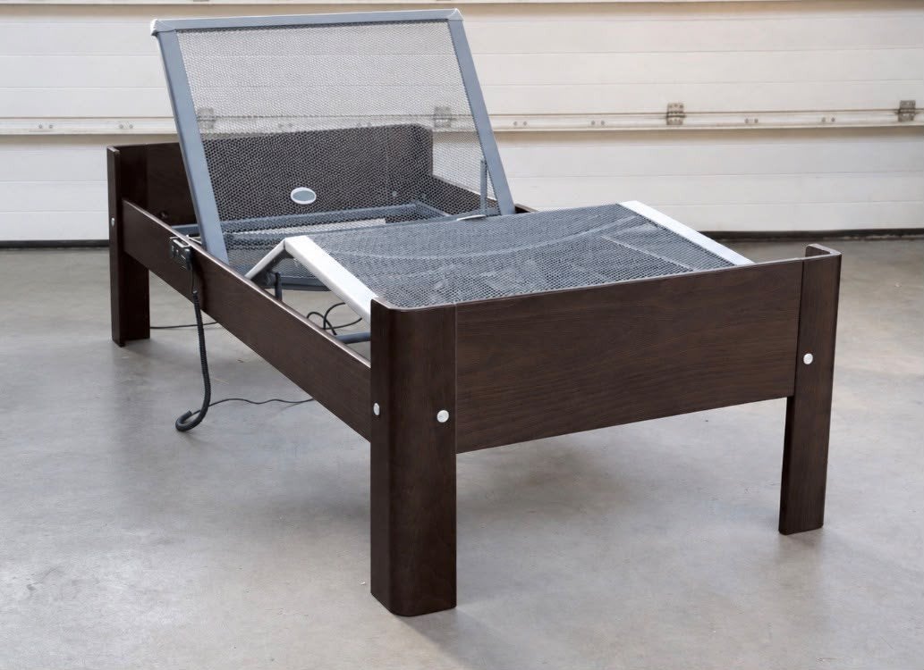 Auping Auronde 3000 90x200 met elektrische bedbodem, Gebruikt, 90 cm, Eenpersoons, Wit