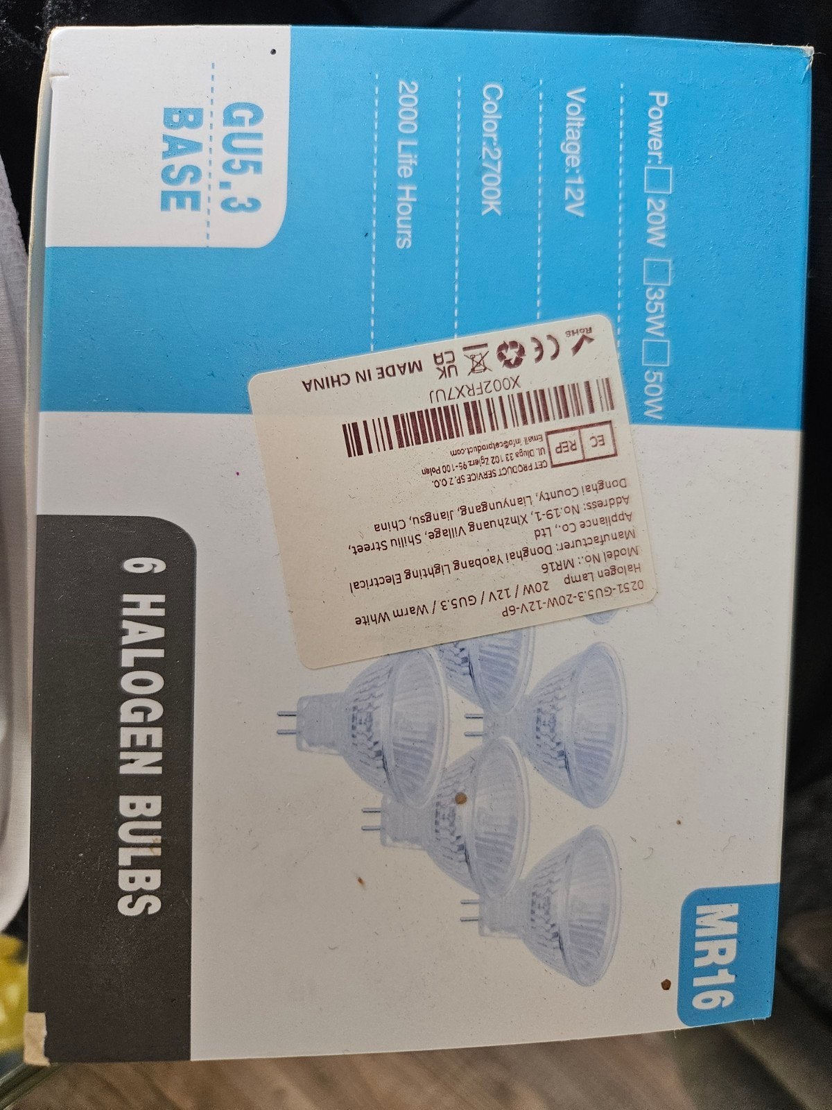 6x GU5.3 20W 12V halogeen, Ophalen of Verzenden