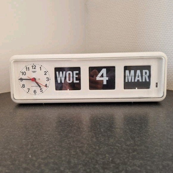 Twemco retro flipclock designklok wandklok tafelmodel bq38, Ophalen of Verzenden