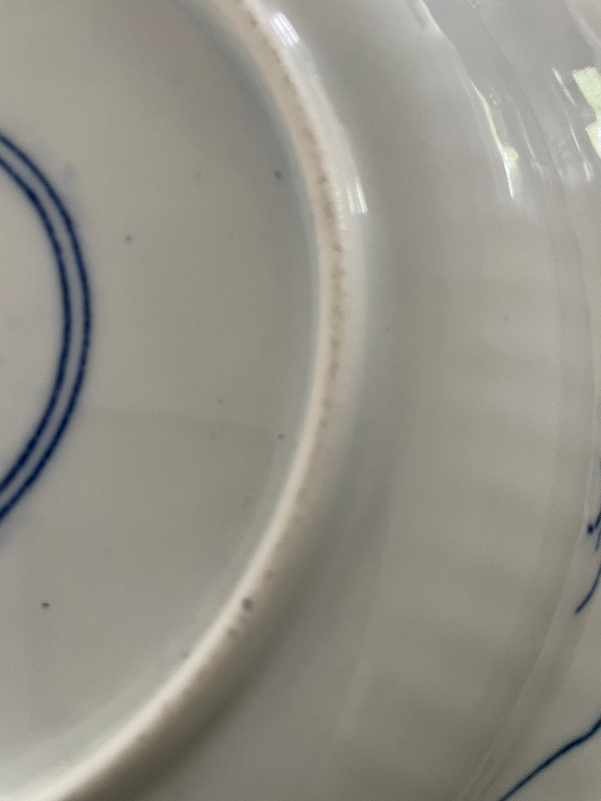 Chinees blauw- wit porselein bordje gemerkt, Ophalen of Verzenden