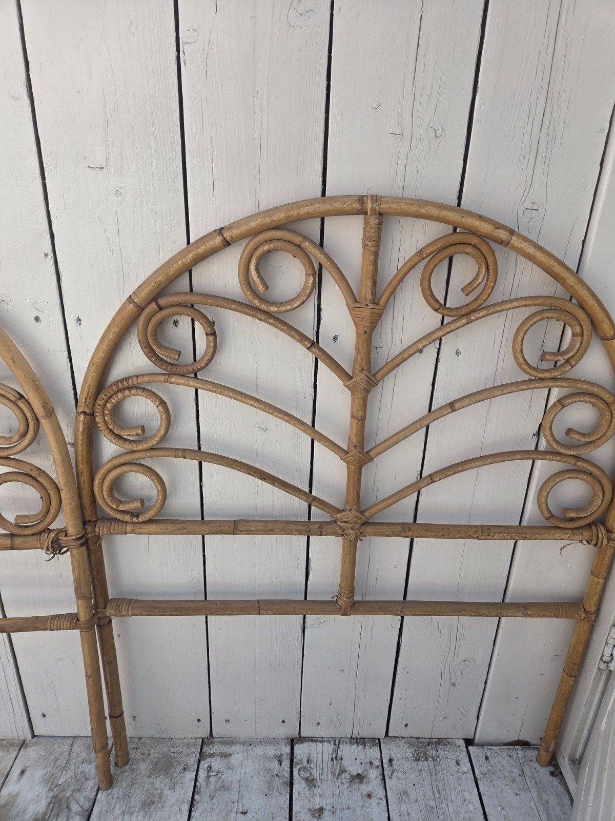Boho Vintage Bamboe Hoofdborden uit Spanje (Set van 2), Ophalen