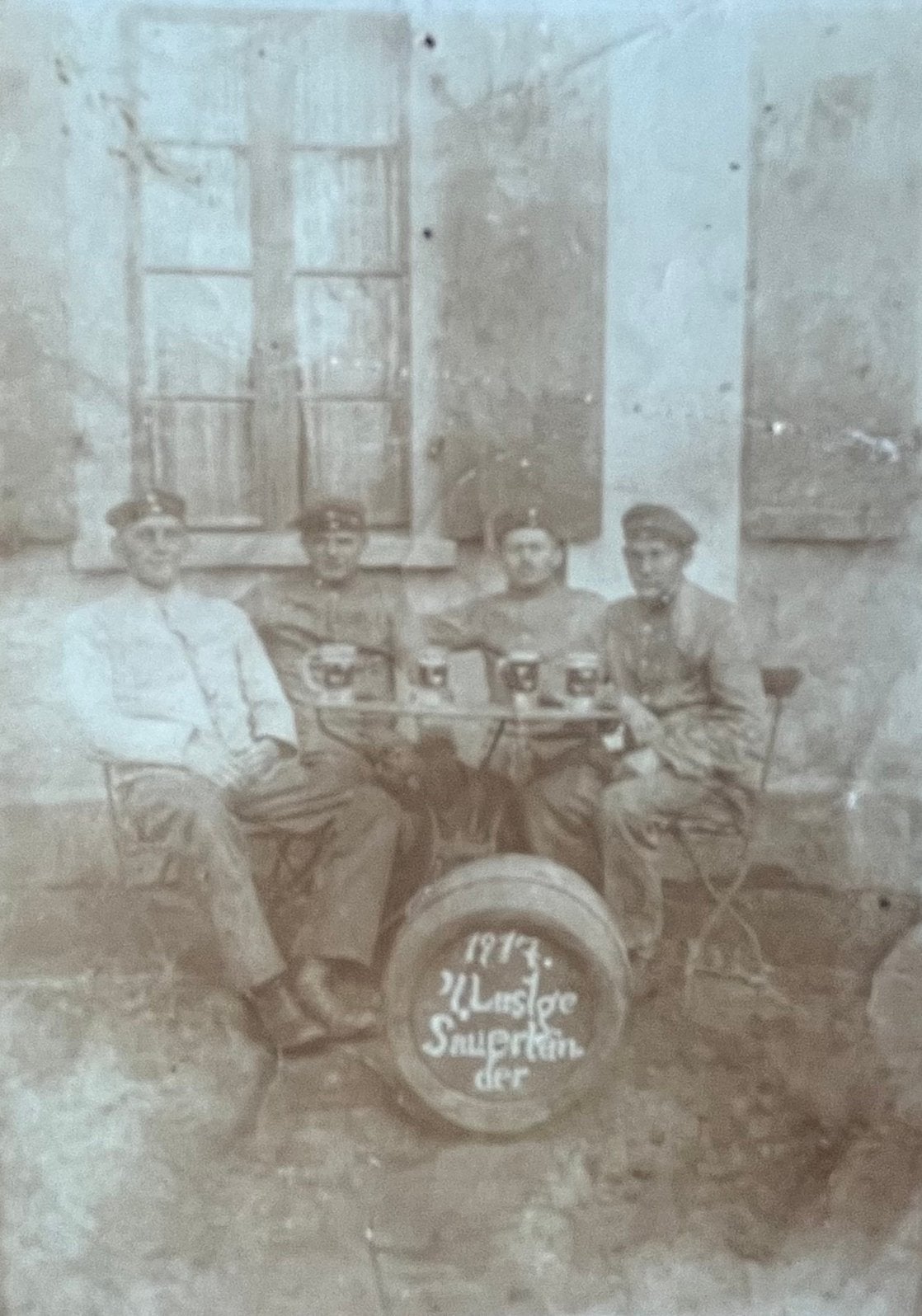 WO1 DUITS Zw/w foto gezelschap soldaten 1917, Verzenden, Landmacht, Duitsland, Foto of Poster