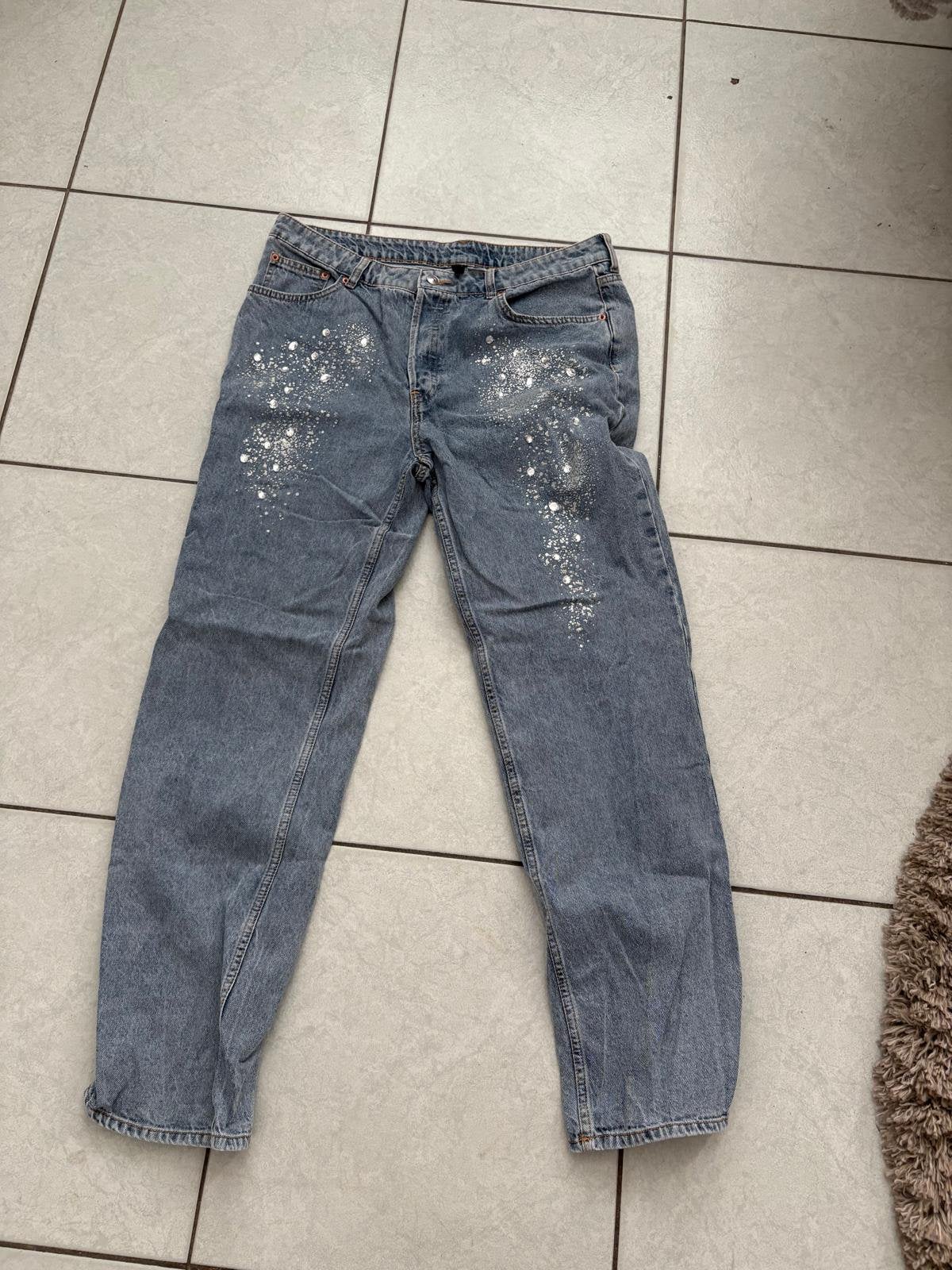 H&M spijjerbroek, Kleding | Dames, Spijkerbroeken en Jeans, Ophalen of Verzenden, Zo goed als nieuw, Blauw, Overige jeansmaten