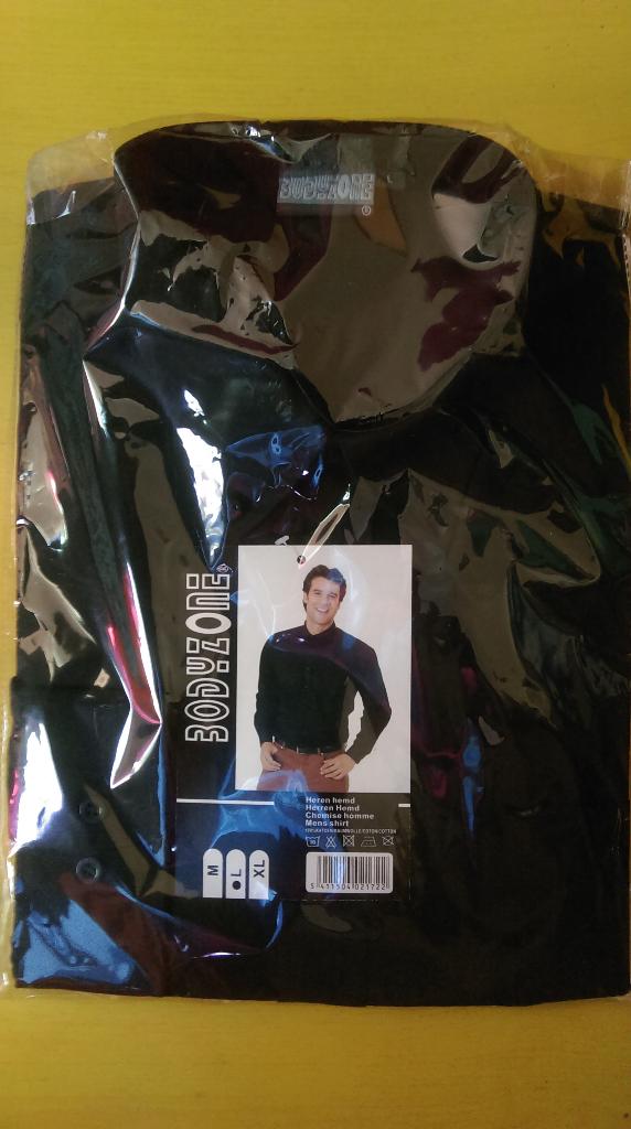 Overhemd Bodyzone, zwart, maat L, nieuw, Kleding | Heren, Zwart, Nieuw, Ophalen of Verzenden, Halswijdte 41/42 (L)