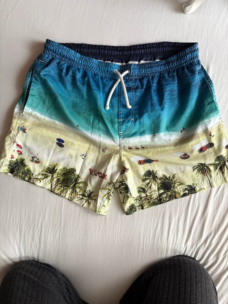 Zwemshort met strandprint - Maat L, Kleding | Heren, Badmode en Zwemkleding, Zwemshort, Maat 48/50 (M), Blauw, Ophalen of Verzenden