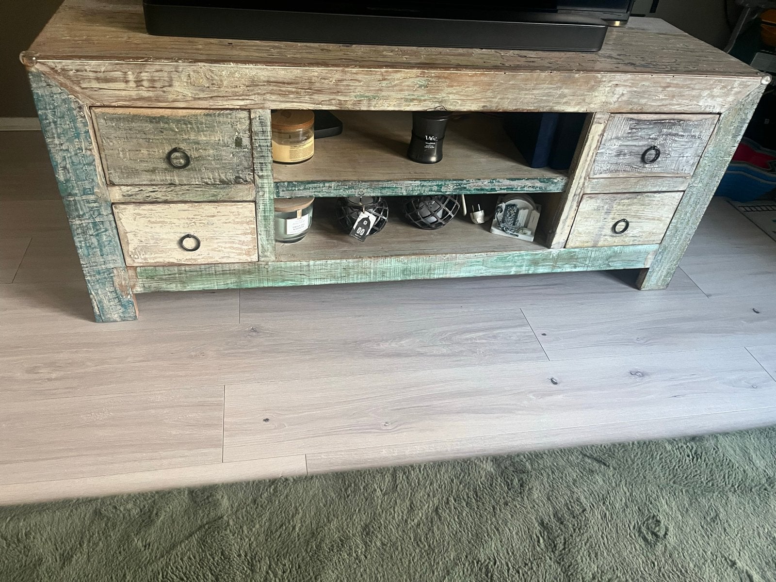 Scrapwood TV-meubel - Robuust en Stijlvol, Huis en Inrichting, Ophalen, Gebruikt, 100 tot 150 cm, Minder dan 100 cm