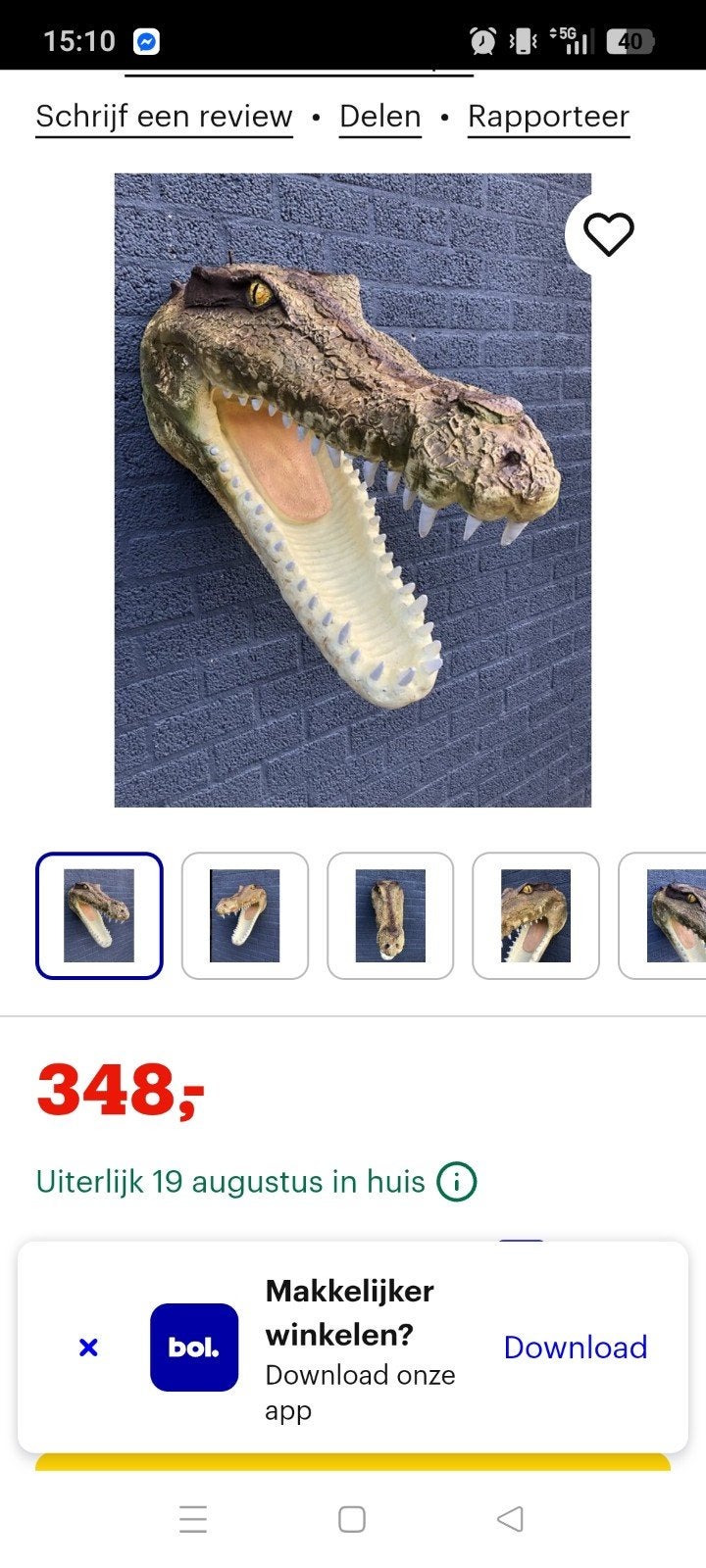 krokodillen hoofd, Ophalen of Verzenden, Zo goed als nieuw, Paard, Beeldje of Figuurtje