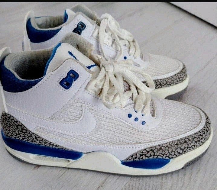Nike Air Jordan 3 Retro PSG Paris Saint-Germain sneakers, Wit, Ophalen of Verzenden, Sneakers of Gympen, Gedragen