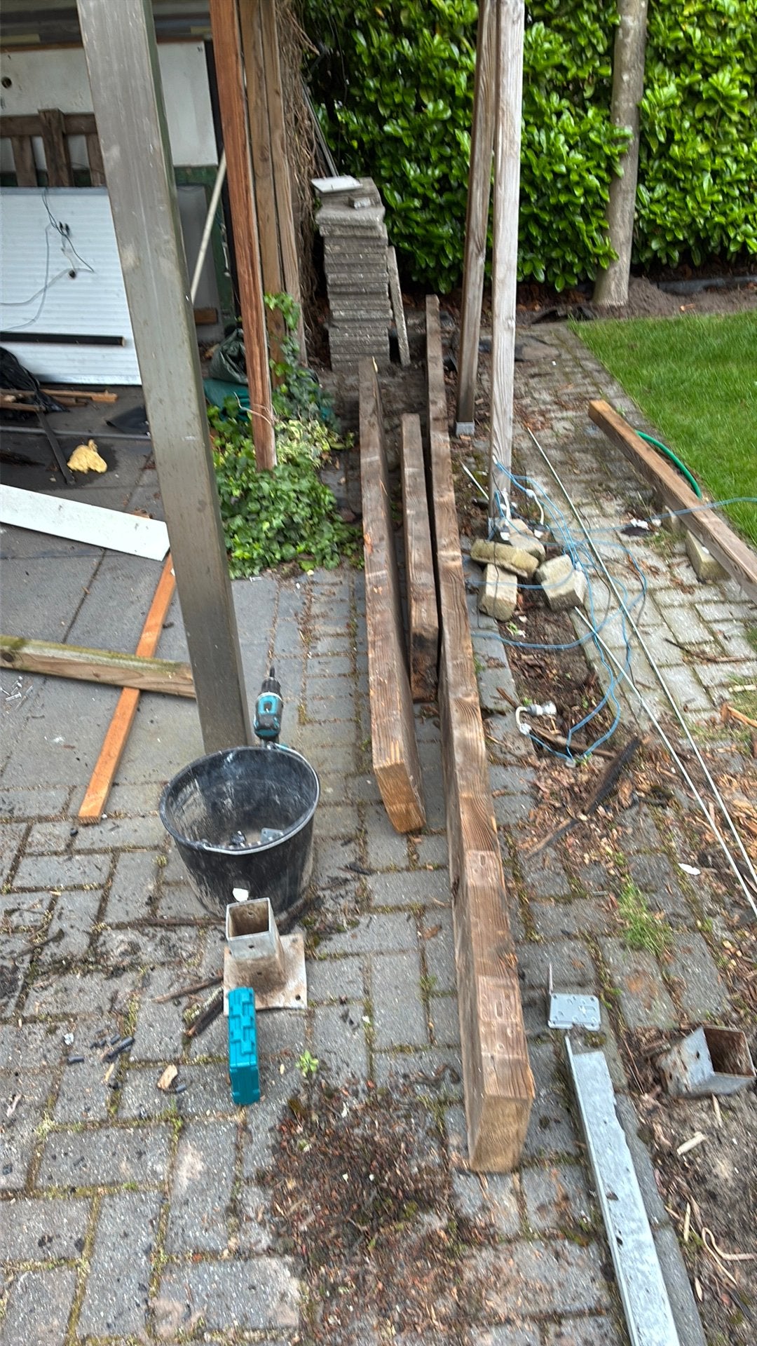 Houten balken, 6stuks, Ophalen, Zo goed als nieuw, 250 cm of meer, Balken