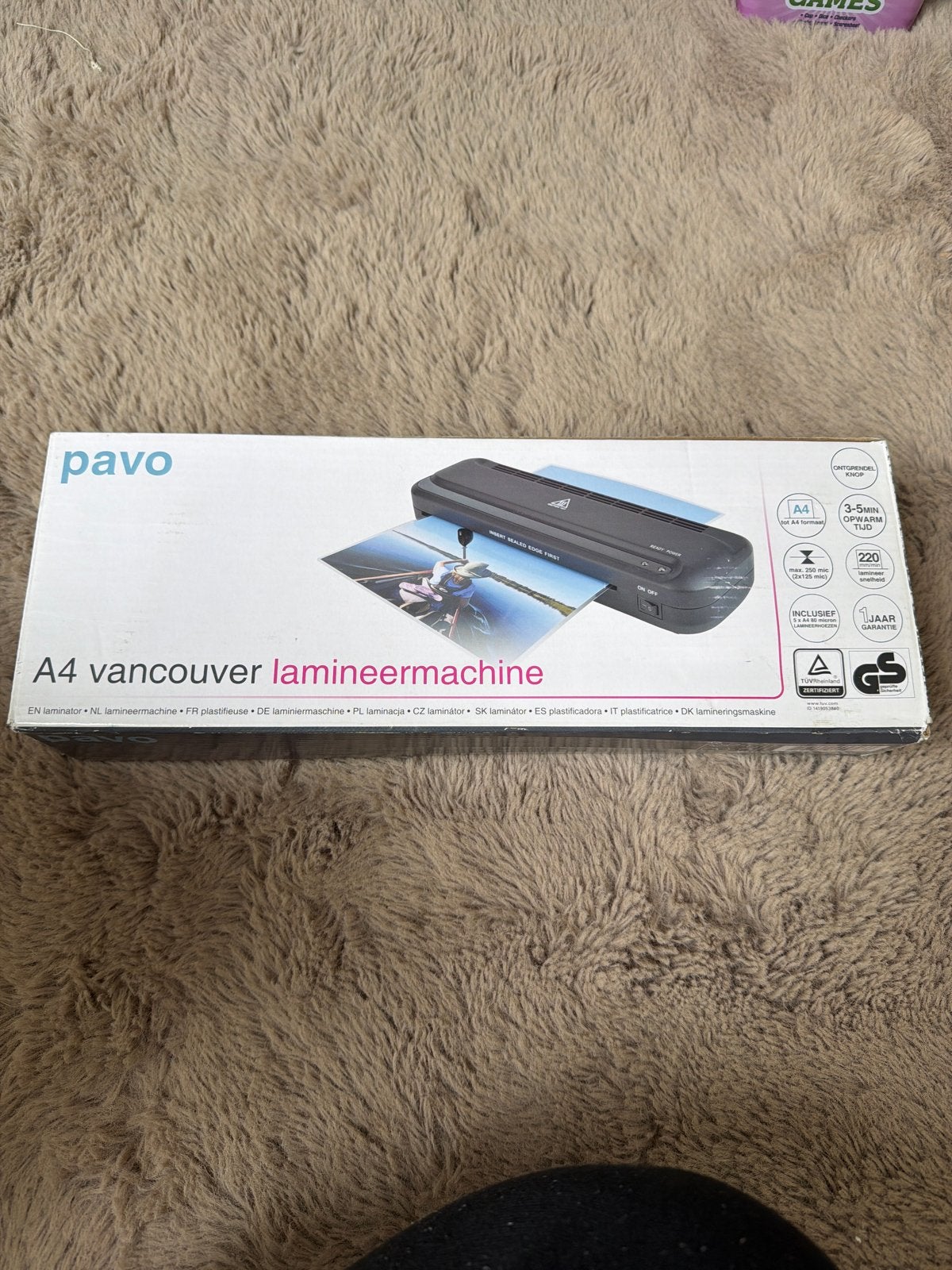 Pavo A4 Vancouver Lamineermachine - Nieuw in doos, Ophalen