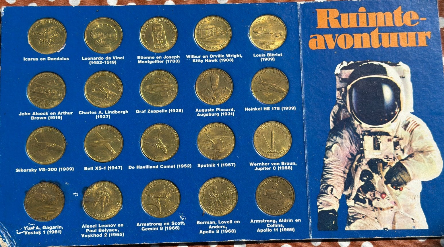 Ruimte-avontuur Muntenverzameling - Historische Luchtvaart, Verzamelen, Ophalen of Verzenden, Gebruikt