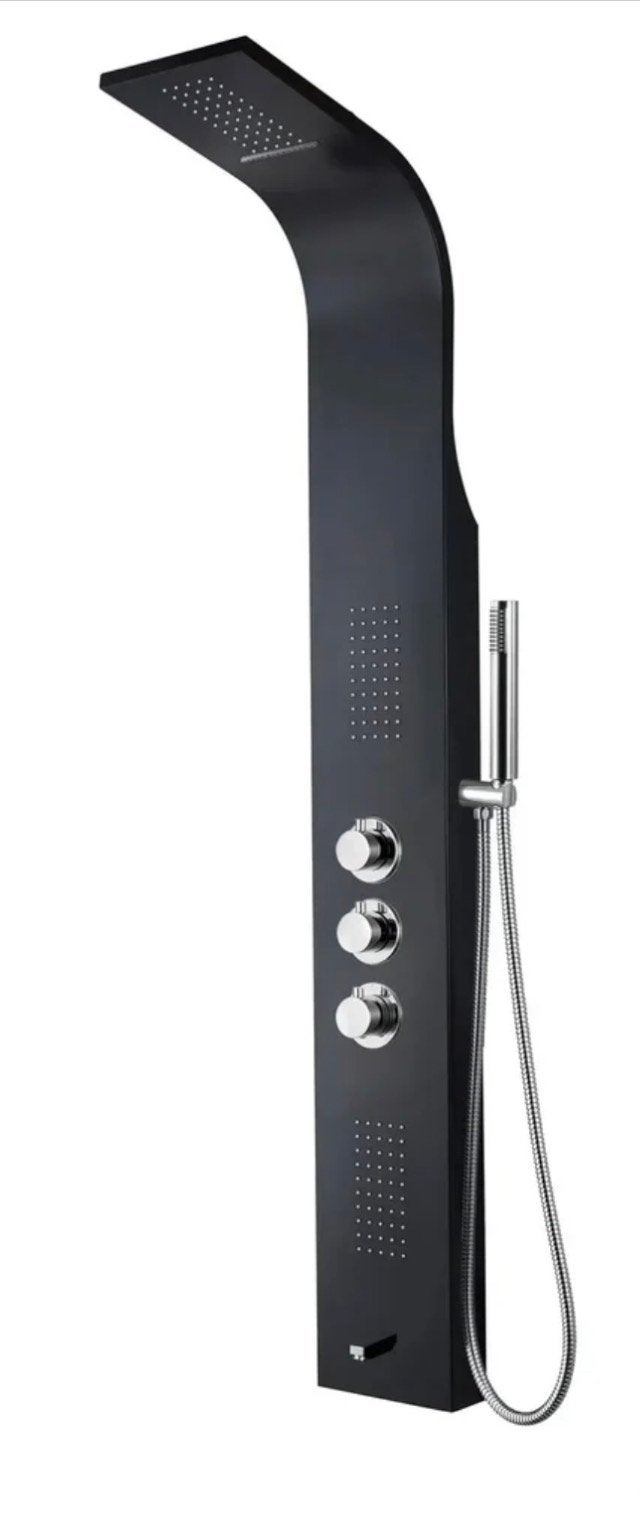 SaniSupreme massage douchepaneel 160x30x7 zwart, Ophalen, Zo goed als nieuw